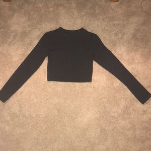H&M Black Long Sleeve Crop Top- Size Extra Small